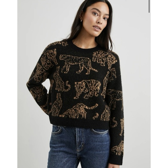 Rails Women's Perci Camel Wild Cats Sweater Size Medium Designer Acrylic Wool - Picture 1 of 9